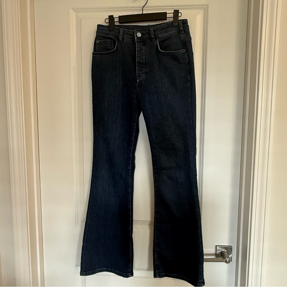 Pilcro The Icon High Rise Flare Jeans-Dark Wash (28 Petite)